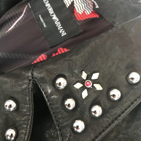 🖤 Emporio Armani Leather Jacket 🖤 - Picture 4 of 10